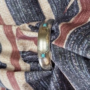 Brighton Indie Silver and Turquoise Bangle